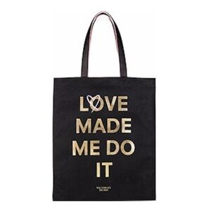 Victoria SECRETS Black and White Love Made Me Do It Colorblock Tote